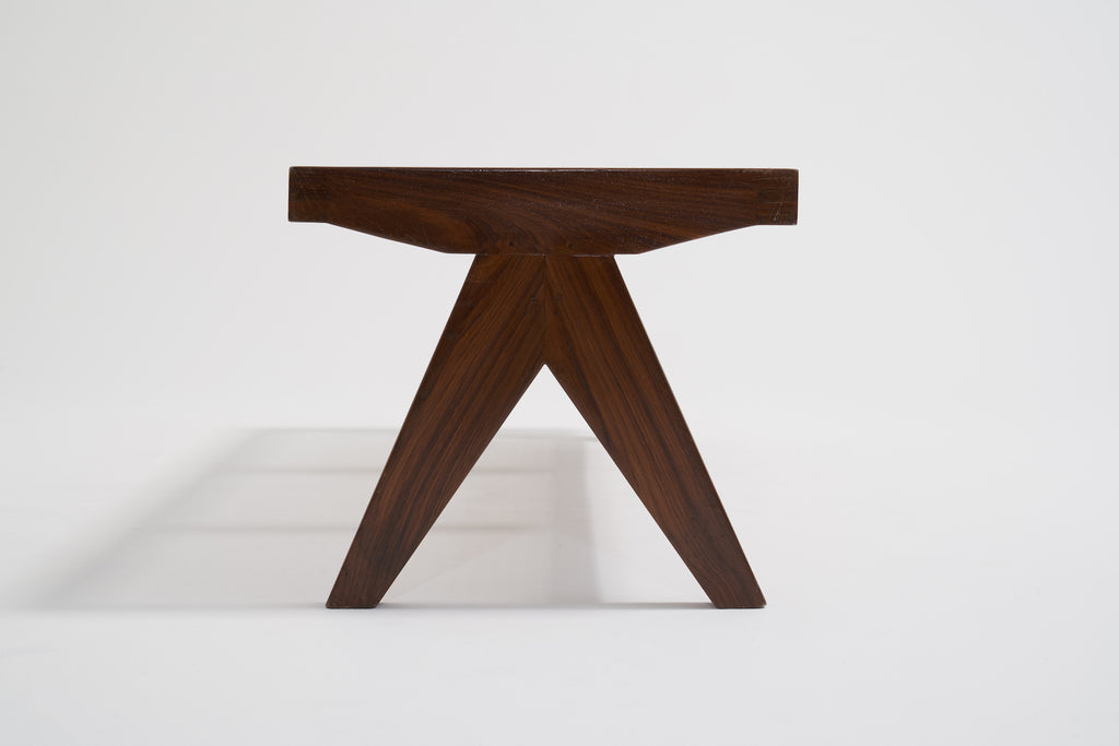 ジャンヌレのケーンベンチ(背もたれ無し) サイドを真横から見た図