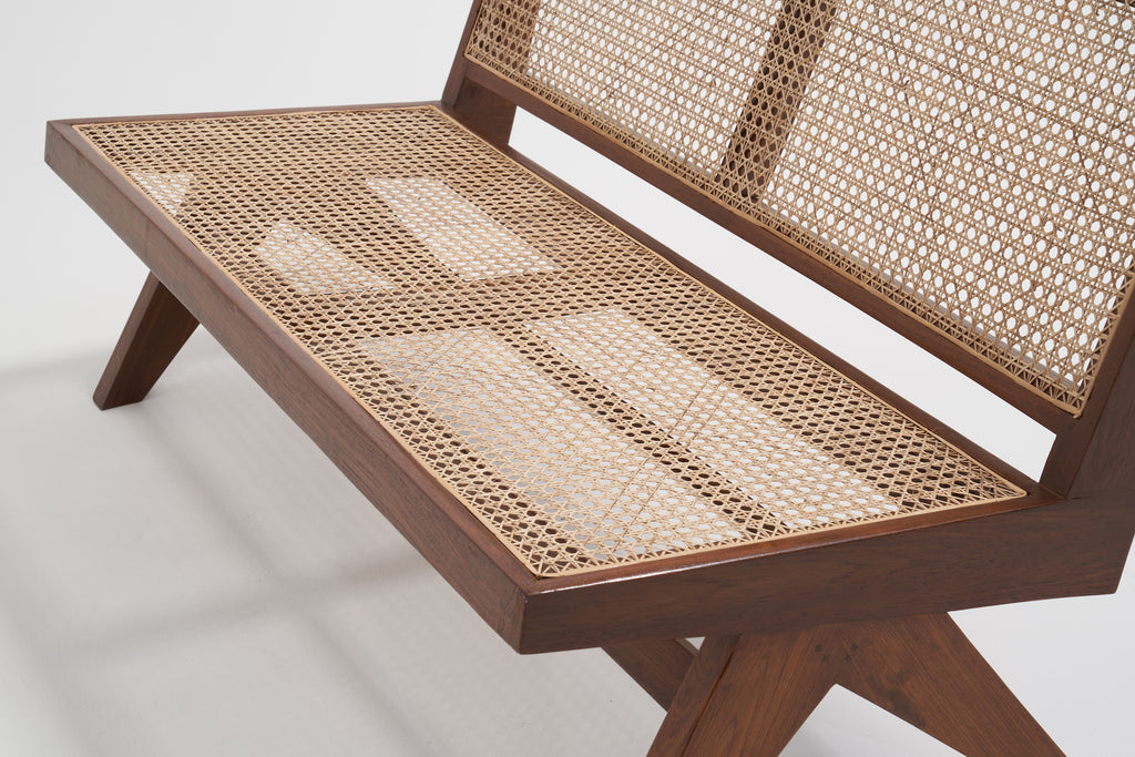 ジャンヌレのケーンベンチシート 斜め上からの図