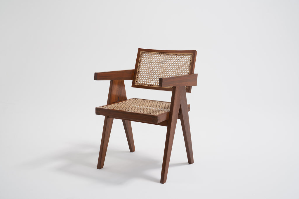 フレームチーク材座面ラタン籐ピエールジャンヌレコルビュジェリプロダクトラタン籐椅子チェア